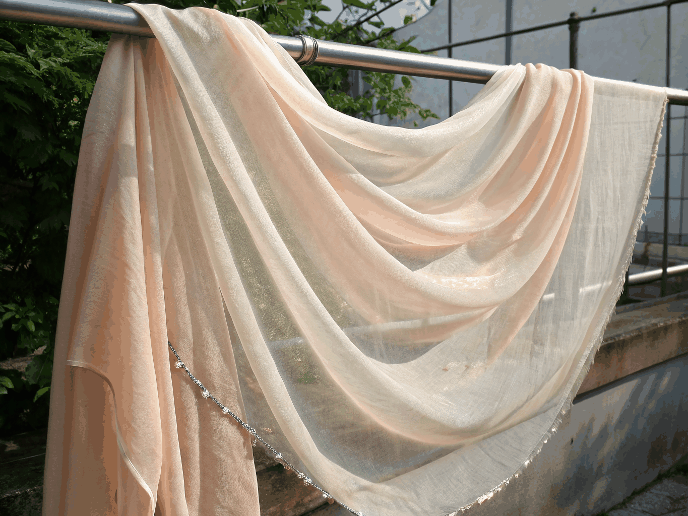 Ethereal sheer texture and organic ripples of silk crepe de chine