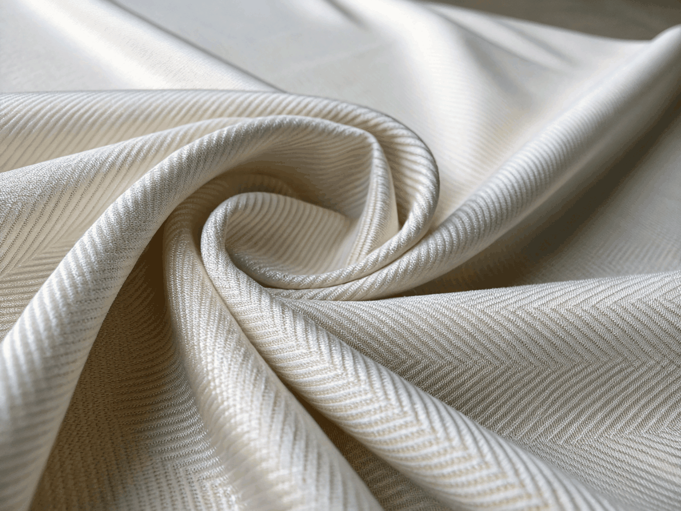 Structured combed cotton fabric weave details