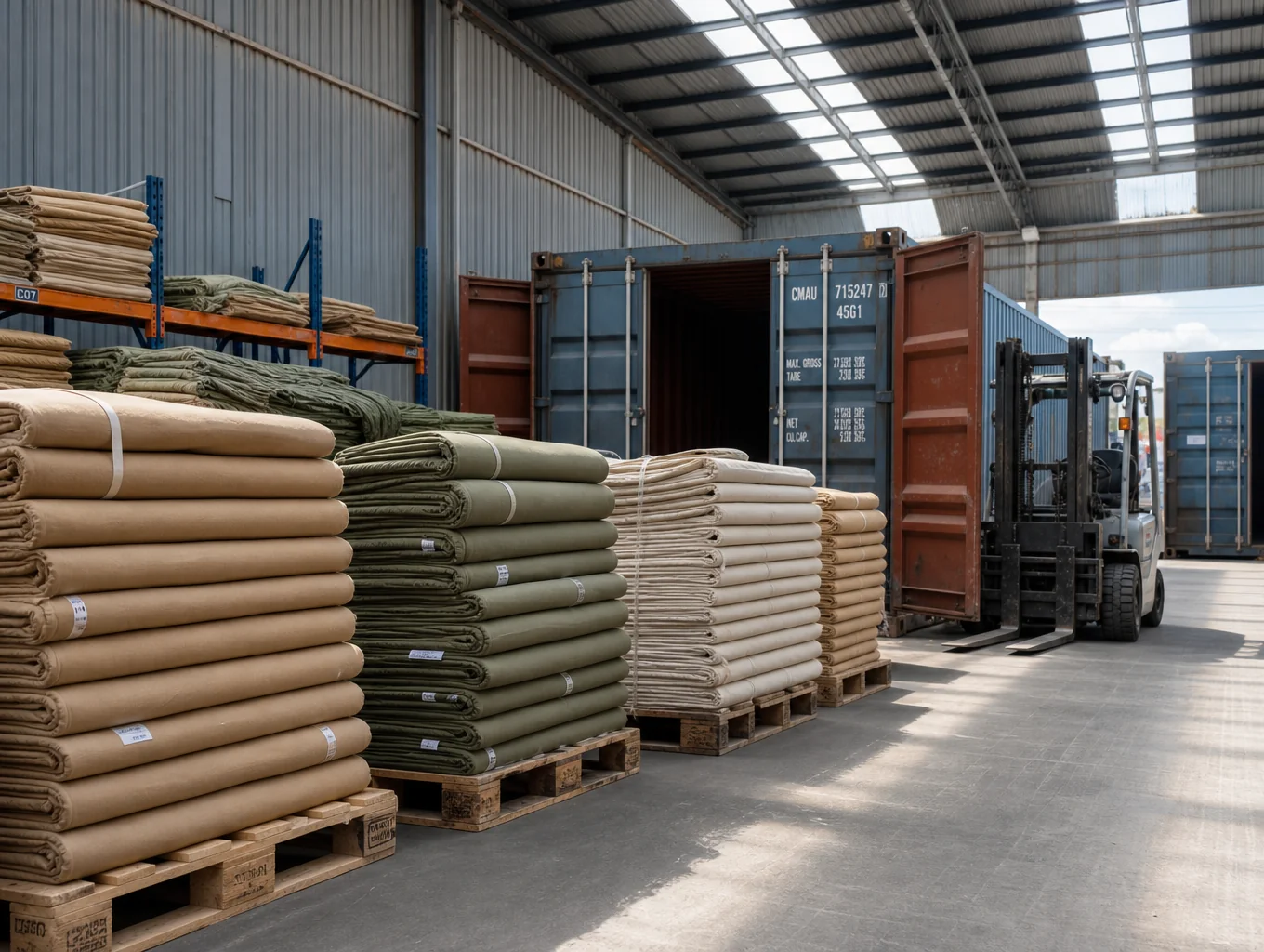 Textile warehouse rolls in Detroit facility