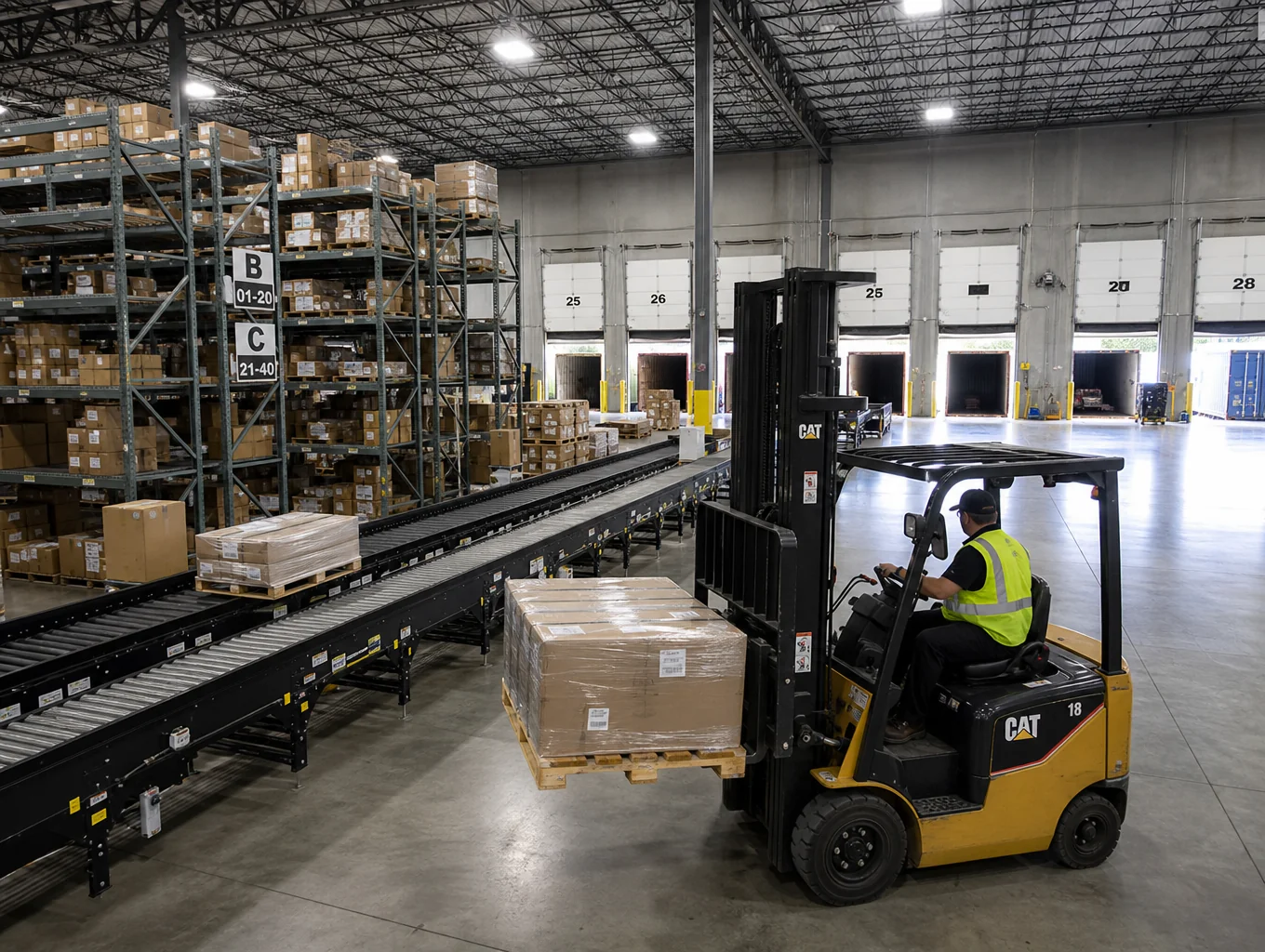 Commercial textile roll staging and quality inspection