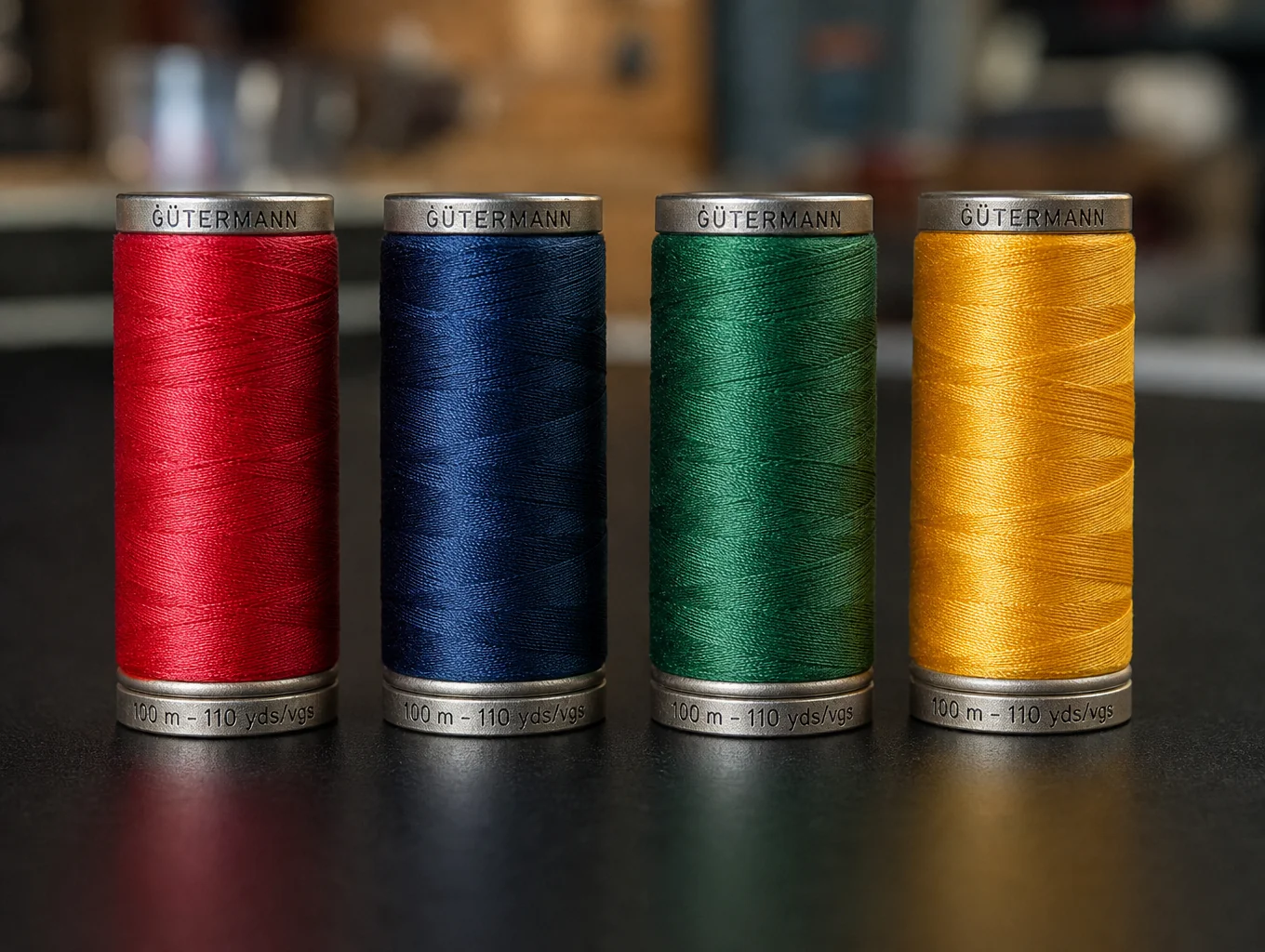 Fine woven textile spools in natural lighting